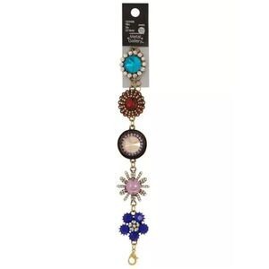 New Metal Gallery Floral Rhinestone Connector Bracelet